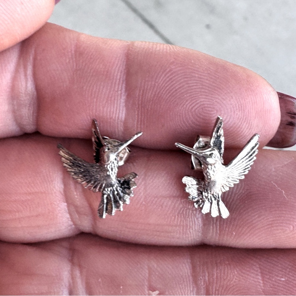 Vintage Sterling Hummingbird Earrings